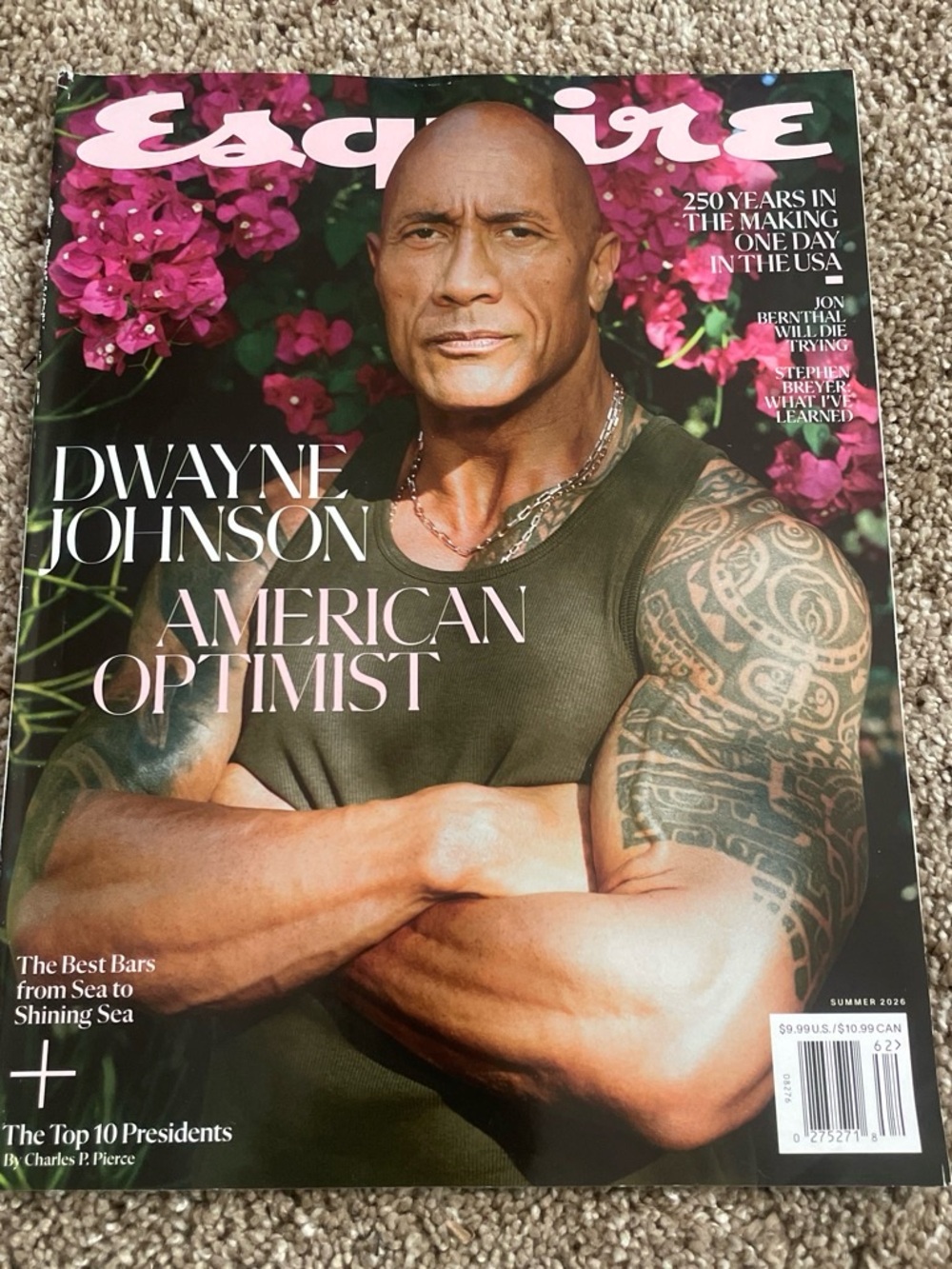 Magazine Cover - Olive Green Tank Top Featuring Dwayne Johnson